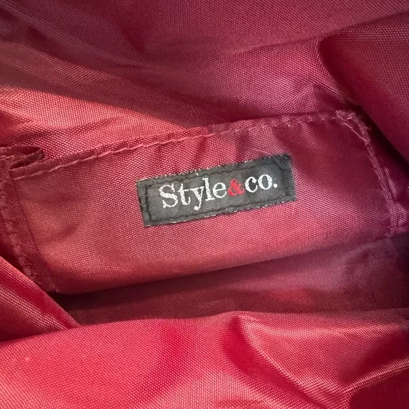 Style & Co Red Clutch Silver Handle Y2K Style 2000s Evening Bag - Picture 3 of 5